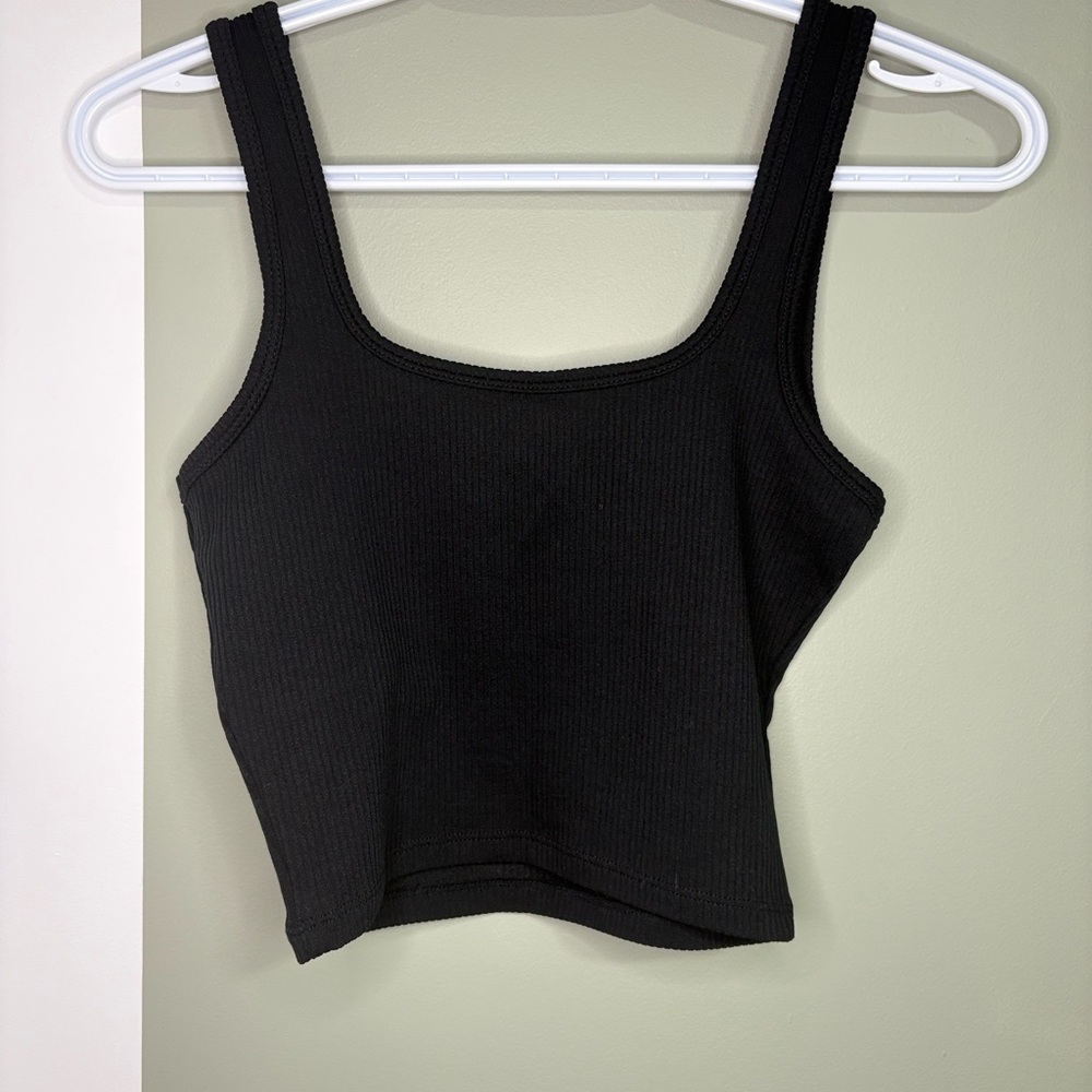 Hollister Black Ribbed Crop Top